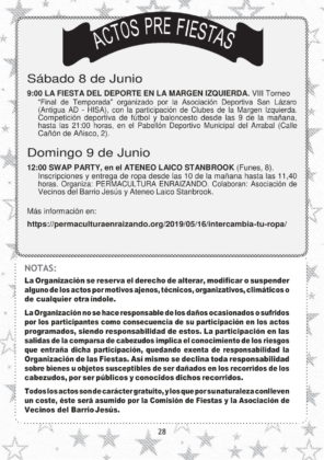 Programa de Pre-Fiestas Junio 2019