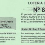 Lotería de Navidad 2020 AVV. Barrio Jesús. 81.772