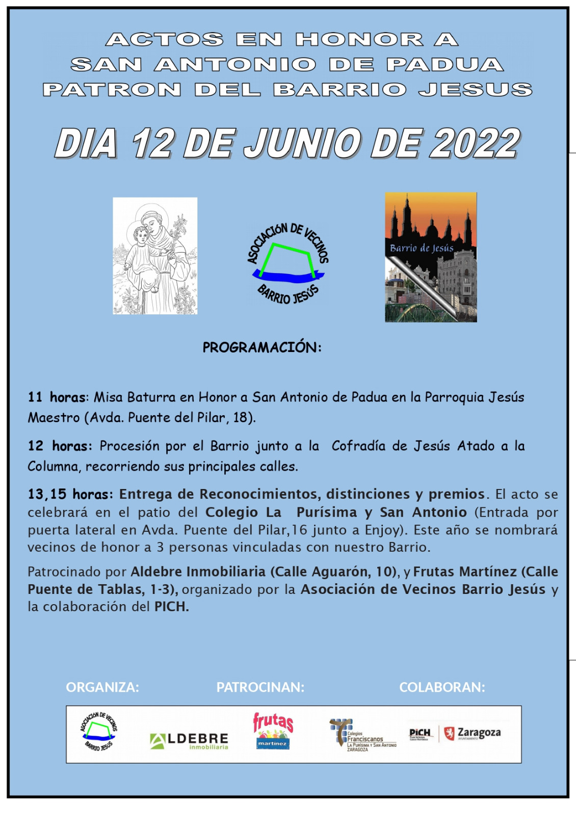 Vecinos de Honor del Barrio Jesús 2022