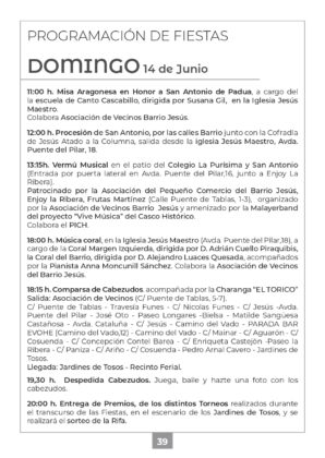 Programa de Fiestas 14 de Junio 2026